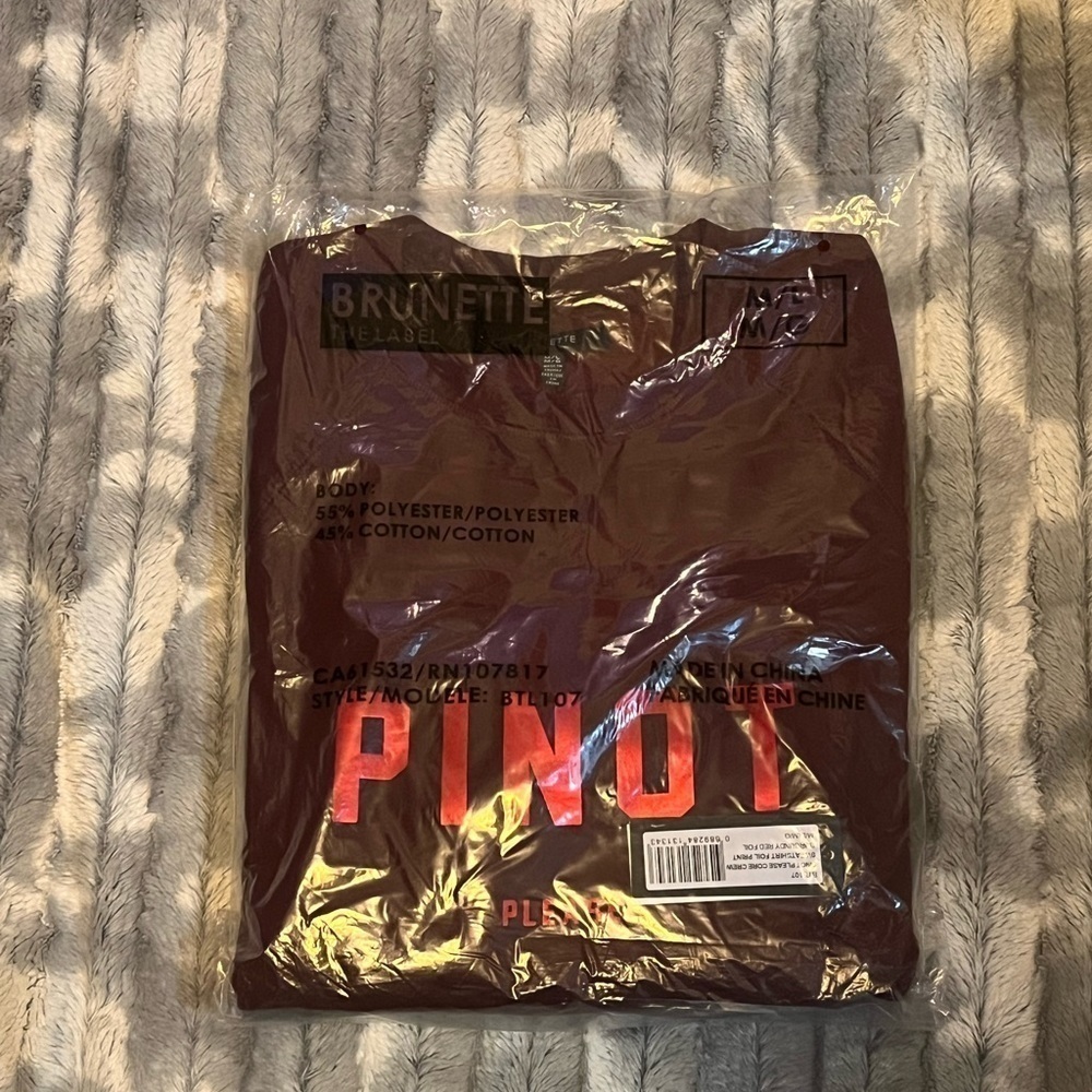 BRUNETTE The Label Pinot Please Core Crew Size Medium/Large - Picture 4 of 7